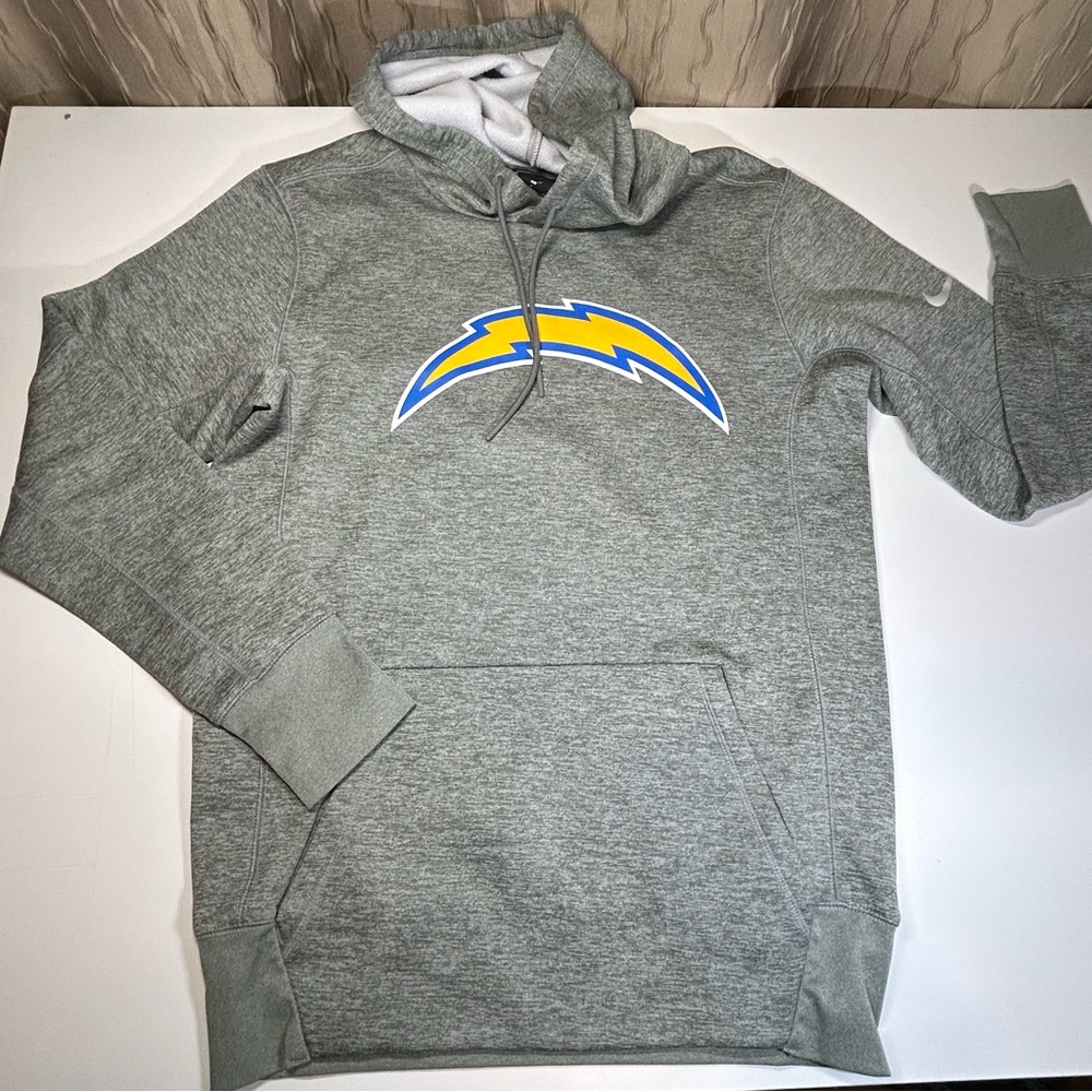 Nike Dri-FIT NFL Chargers LAC Men's S Small Gray Pullover Hoodie Los Angeles